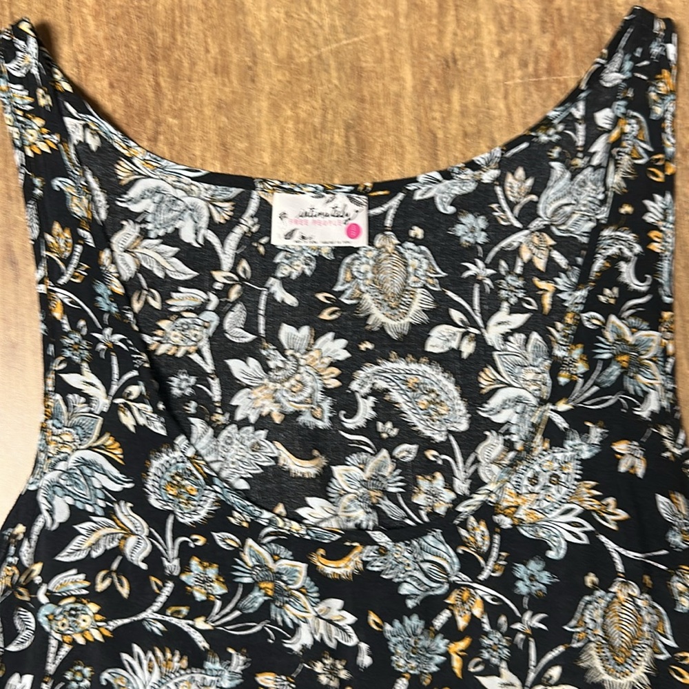 Free people great shape viole & lace trapeze slip swing ruffle black tank - Picture 4 of 6